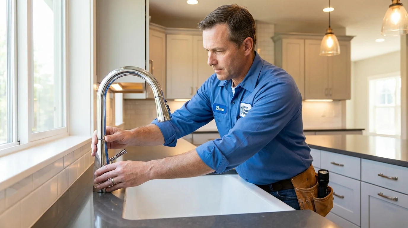 Kitchen faucet installation by Johns Plumbing LLC in Roscoe